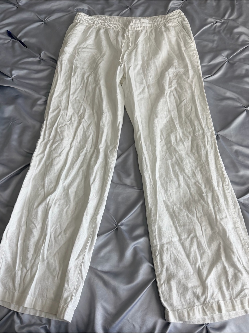 Old Navy White Wide-Leg Drawstring Pants
